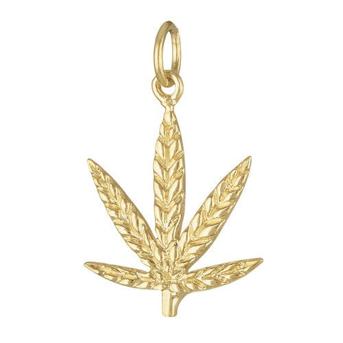 Marijuana Leaf 14K Gold Charm
